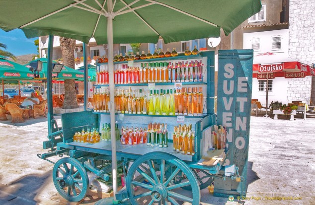 Bottles of Travarica, a herbal rakia