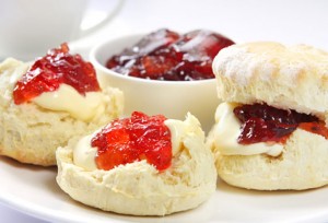 Traditional scones, jam and cream