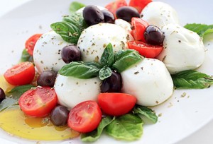 The best insalata caprese is made with mozzarella di bufala