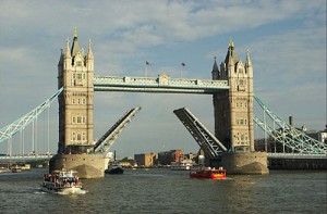 Tower Bridge Opening for Cruise Ship