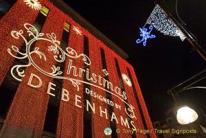 Debenhams at Christmas, London