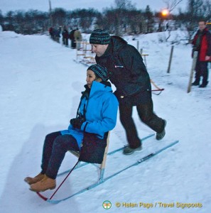 Kicksledding in Kirkenes, Norway..