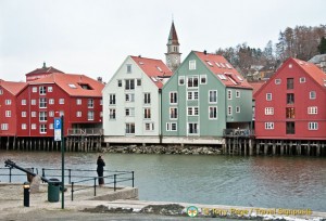 Bryggen on the Nidelva River, Trondheim..