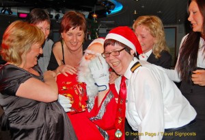 Female crew topple Santa..