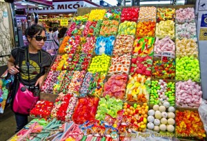 Sweet stall at La Boqueria