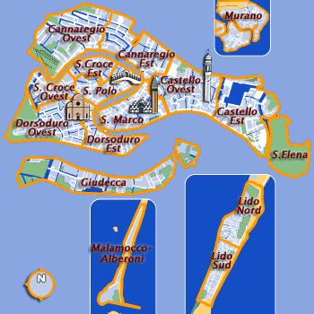 Venice Sestieri Map Venice Sestieri Map