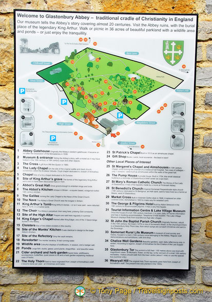 Glastonbury Abbey Map