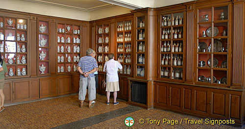 Pharmacy with cabinets of unusual potions