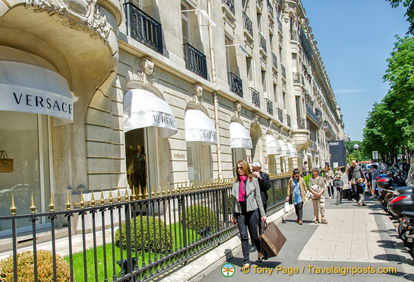Designer boutiques along Avenue Montaigne