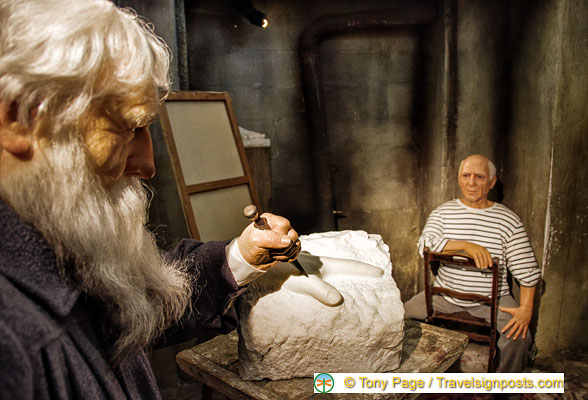 Rodin starting his sculpture of Picasso