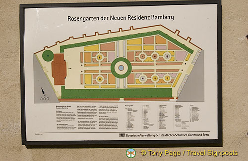 Map of the rose garden at Bamberg Neue Residenz