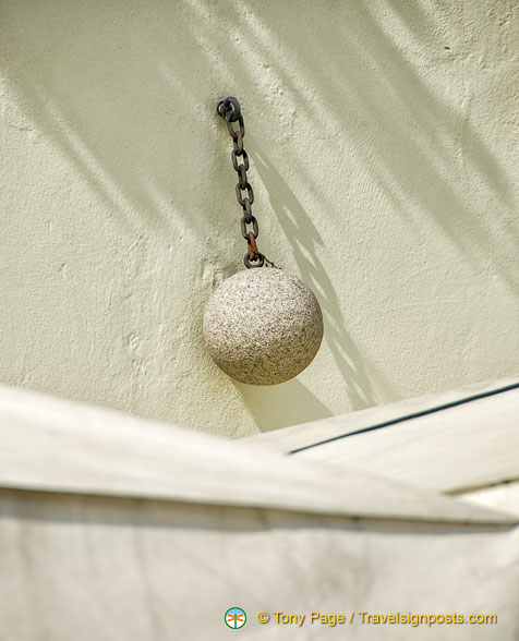 A stone ball at the Old Town Hall was a medieval torture device