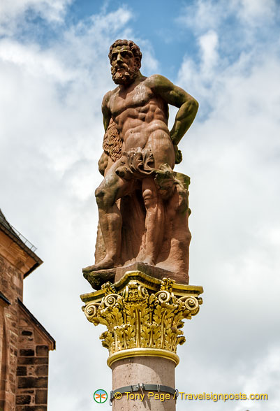Hercules statue in Marktplatz, a symbol of the strength of Heidelberg residents