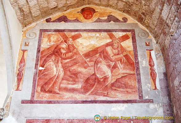 Religious artwork at St Francis Basilica