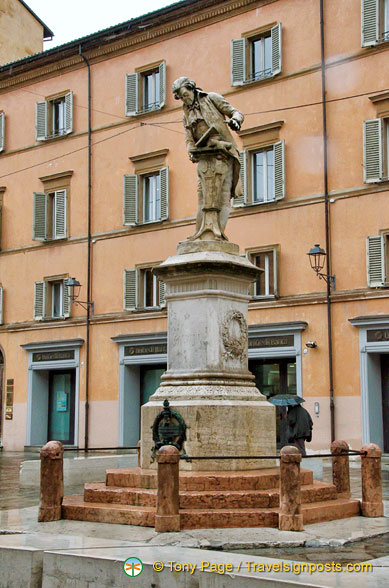 Luigi Galvani monument in Piazza Luigi Galvani