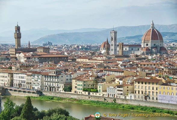 Panoramic Florence city view from Piazzale Michelangelo