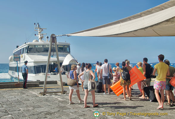 Boarding the Capri boat tour