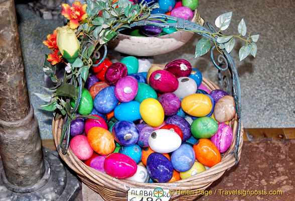 Colourful marble eggs