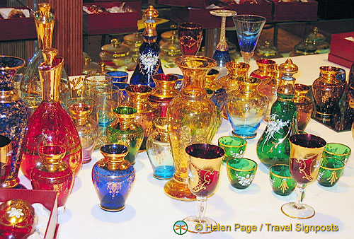 Range of Murano glassware