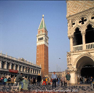 The Campanile with the Doge's Palace on the right