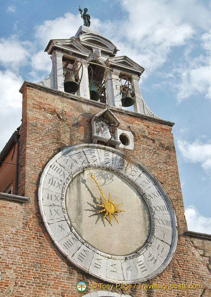 The famous clock face on San Giacomo