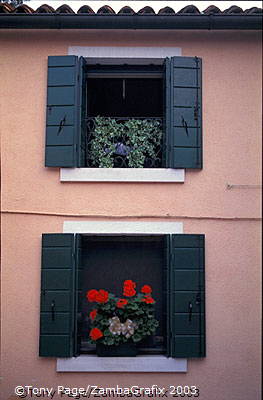 Decorative windows add to the quaintness of Burano