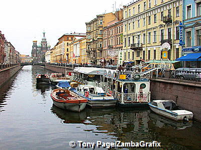 View of Church on Spilled Blood and Griboedov Canal 