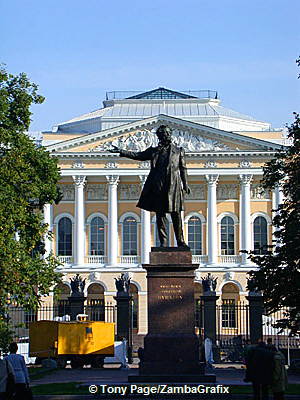Pushkin in front of the Russian Museum, Arts Square - St Petersburg