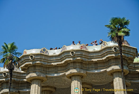 The plaza area of Parc Guell