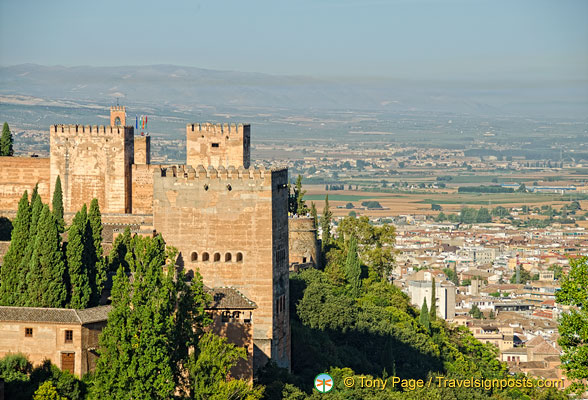 Generalife: View of the Alhambra towers