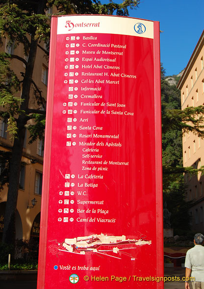 Information board for Monestir de Montserrar