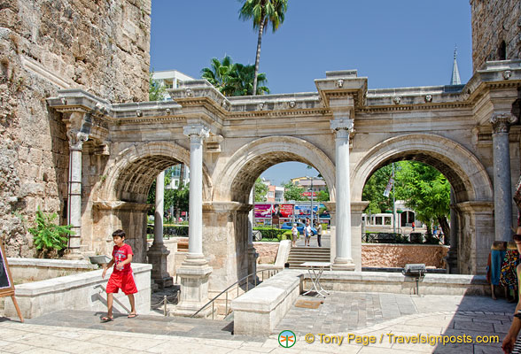 Hadrian's Gate was built to honour the visit of Emperor Hadrian