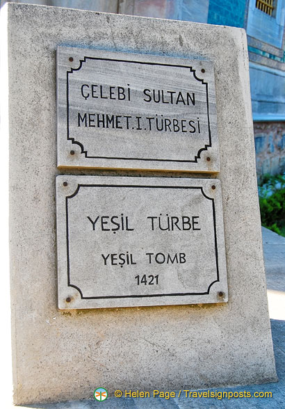 Yeşil Türbe - Tomb of Mehmet I dated 1421