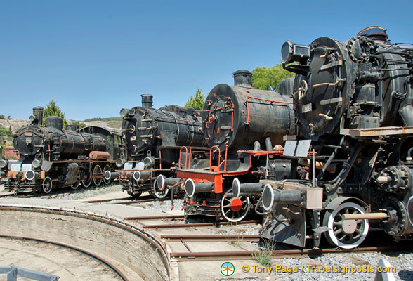 Some of the trains on the turntable
