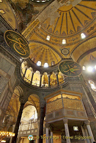 The Sultan's loge inside Hagia Sophia