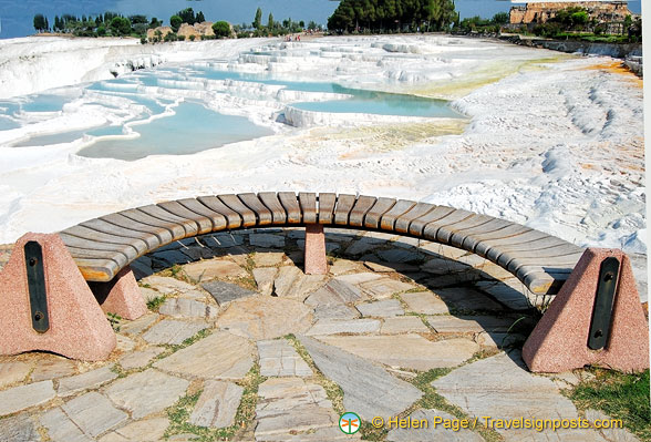 Travertine is a form of limestone that's deposited by hot springs