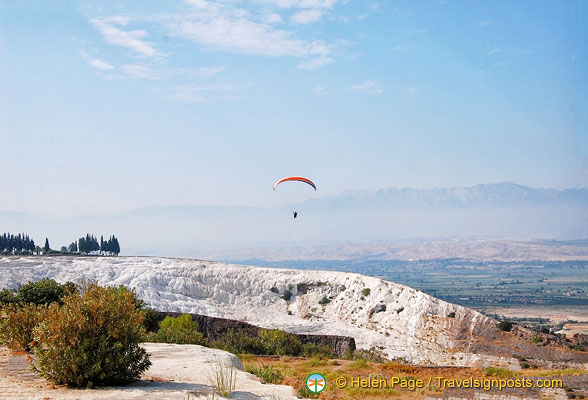 Paragliding is certainly a great way to see Pamukkale