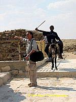 Tony's spotted something, oblivious to the charging donkey.
[Step Pyramid of Djoser - Saqqara - Egypt]