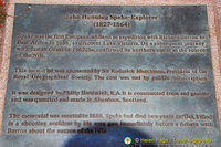 Plaque about John Hanning Speke, the explorer.