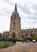 The University Church of St Mary the Virgin.  From the 13th century tower you can get the best views of Oxford