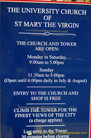 Opening times of St. Mary's tower