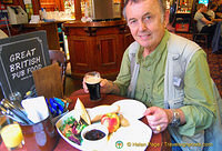 Tony having his traditional Ploughman's Lunch