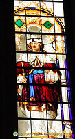Stained glass window depicting King Solomon