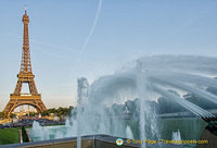 The Eiffel Tower and the Fountain of Warsaw
