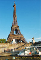 Seine river cruises depart near the base of the Eiffel Tower