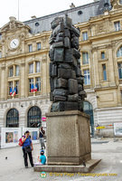 Suit cases sculpture at Gare Saint Lazare