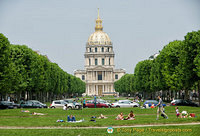 Distant view of Les Invalides from Marché Saxe-Breteuil