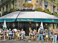The name Les Deux Magots (two Chinese figurines) originates from a novelty shop that once occupied the premises