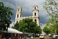 The mismatched towers of St Sulpice 