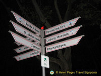 Signposts to Koblenz tourist attractions